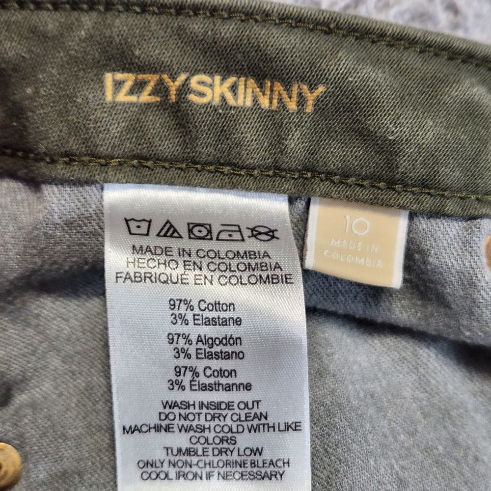 Michael Kors‎ Izzy Skinny Jeans Womens 10 (Fits 33x28.5) Mid Rise Olive green - Picture 9 of 9